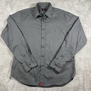 Untuckit Shirt Mens Medium Long Sleeve Button Front Casual Blue Gray